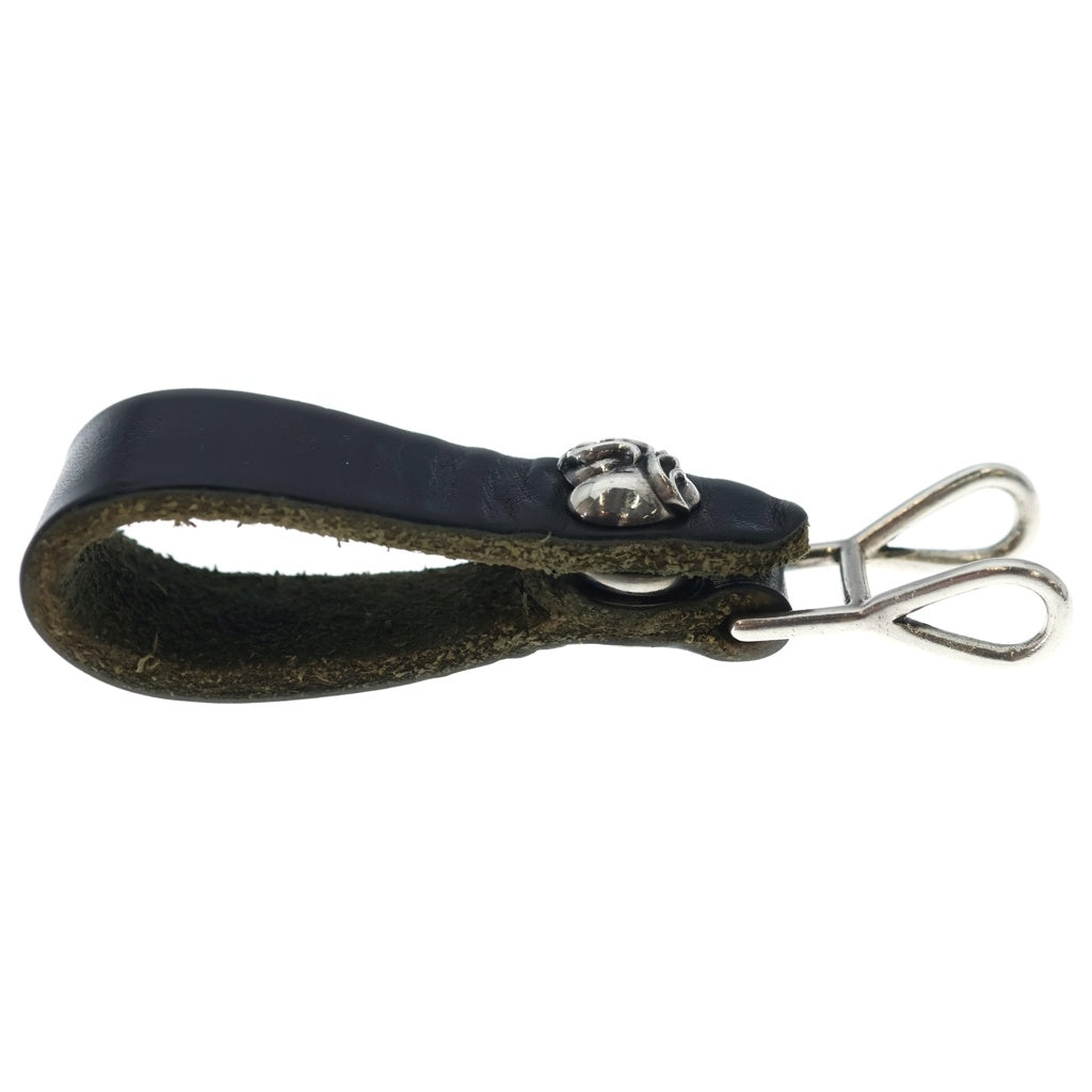 CHROME HEARTS(クロムハーツ) BELT LOOP ハートボタンレザーベルトループ シルバー/ブラック