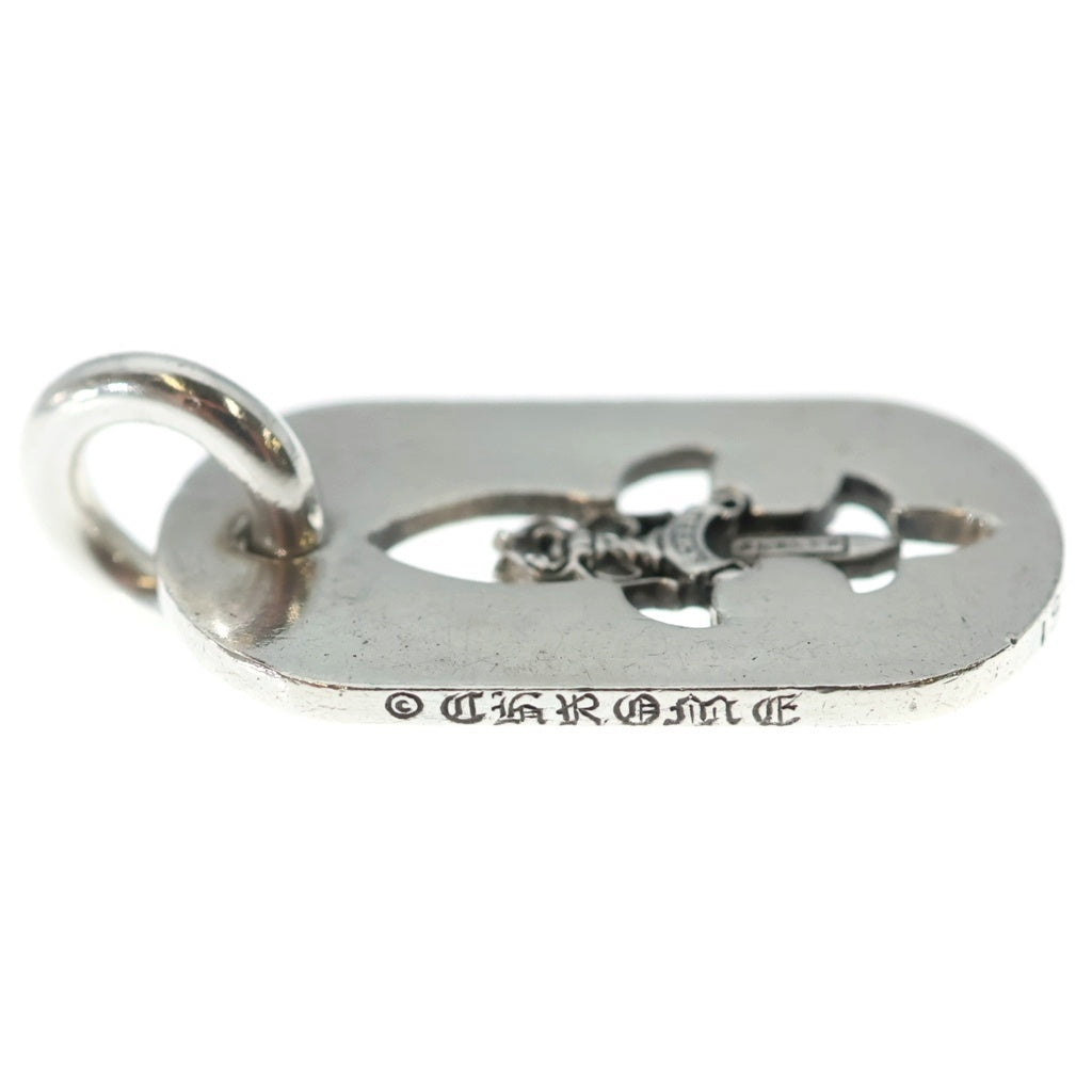 CHROME HEARTS(クロムハーツ) D TAG SML FLE DAG フレアダガー スモールドッグタグ ネックレストップ シルバー