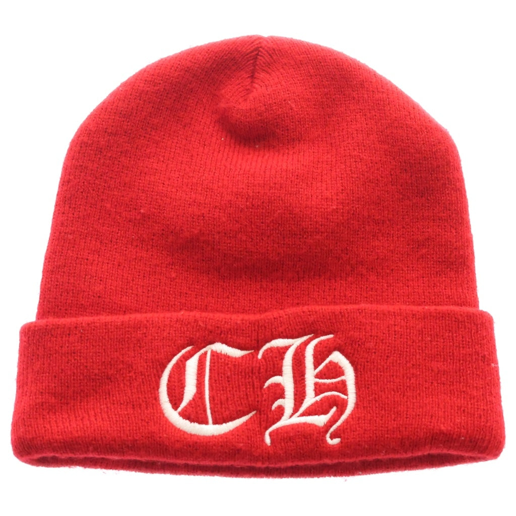 CHROME HEARTS(クロムハーツ) WOOL WATCH CAP CHロゴ刺繍 ビーニー ニット帽 帽子 レッド