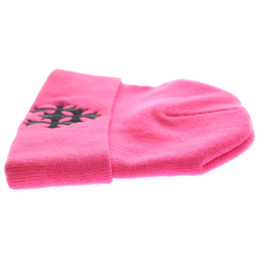 CHROME HEARTS(クロムハーツ) Cemetery Cross Beanie Neon Pink セメタリークロスパッチ ビーニー ニット帽 ピンク