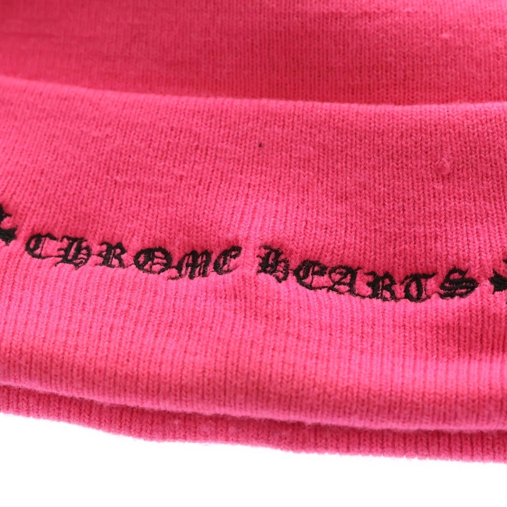 CHROME HEARTS(クロムハーツ) Cemetery Cross Beanie Neon Pink セメタリークロスパッチ ビーニー ニット帽 ピンク
