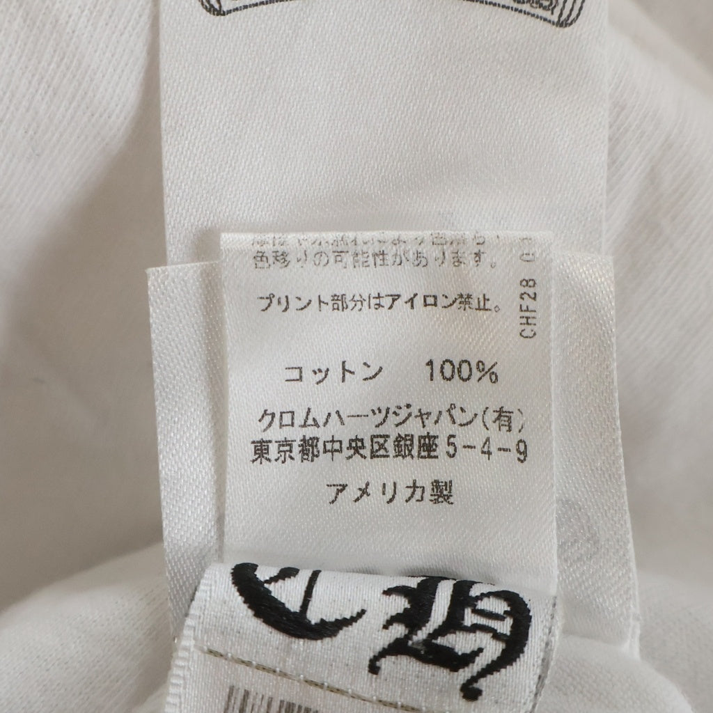 CHROME HEARTS(クロムハーツ) Neck Logo L/S TEE ネックロゴ クルーネック長袖Tシャツカットソー ホワイト
