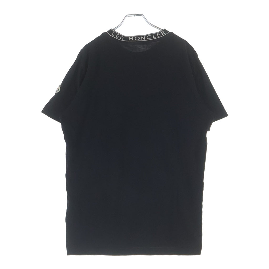MONCLER(モンクレール) ネックロゴ クルーネック半袖Tシャツカットソー ブラック J10918C00024 8390T