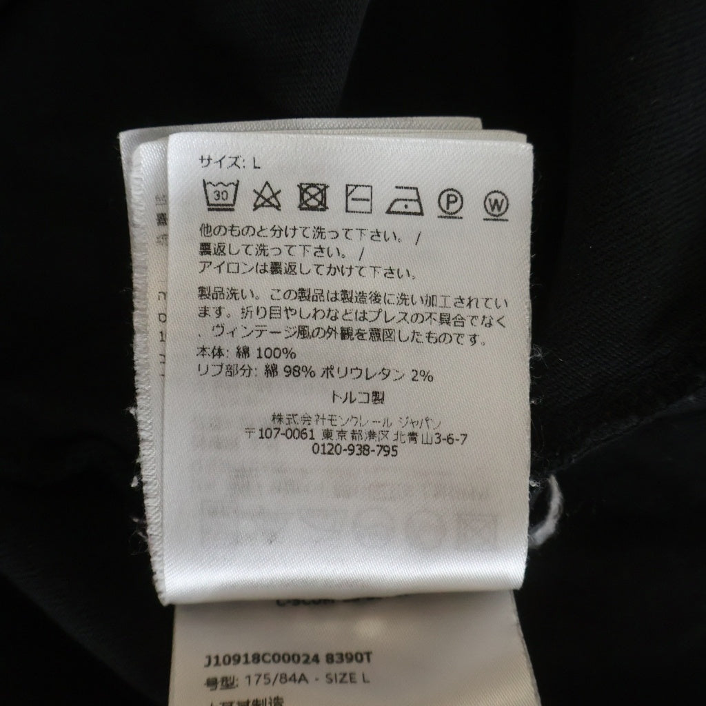 MONCLER(モンクレール) ネックロゴ クルーネック半袖Tシャツカットソー ブラック J10918C00024 8390T
