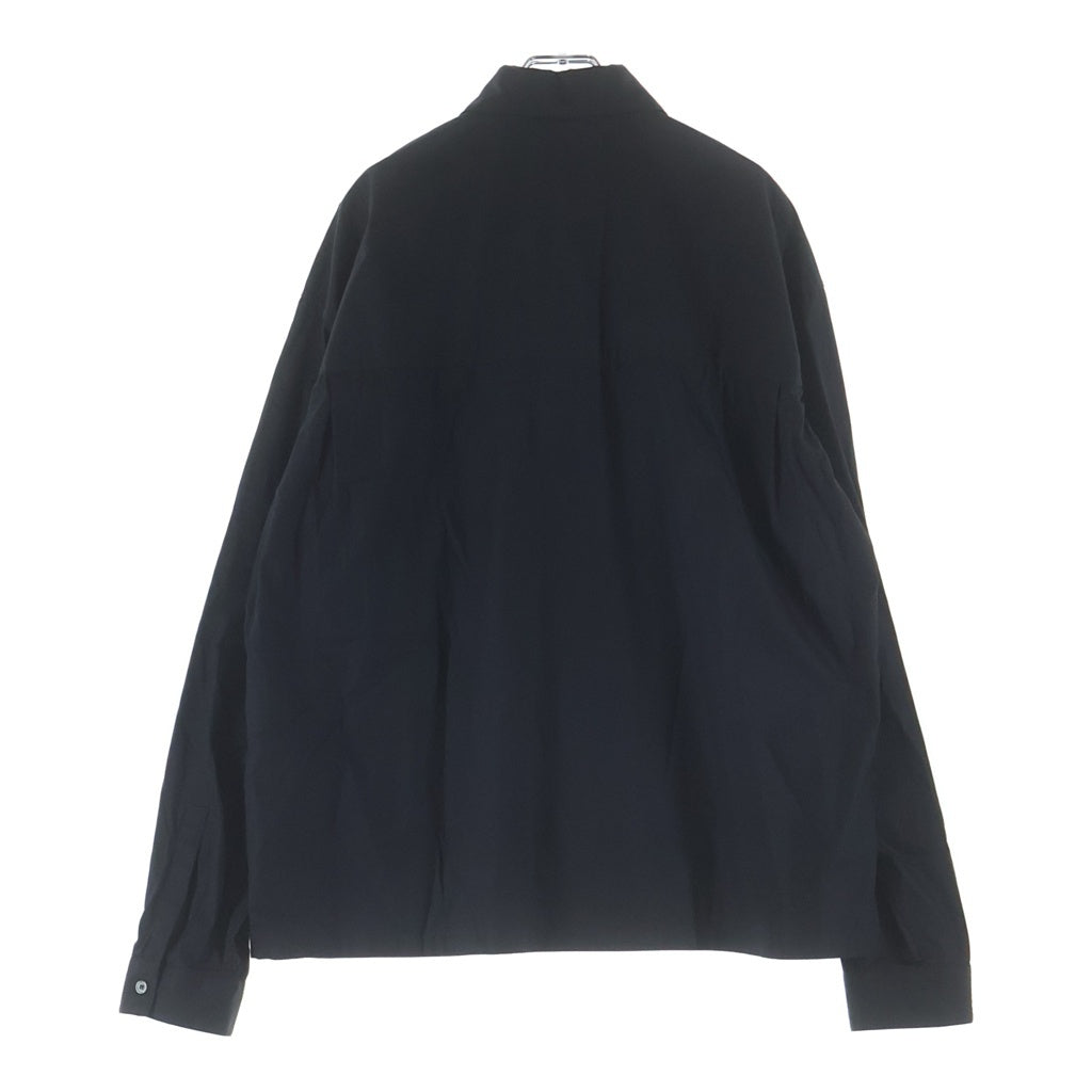 AMBUSH(アンブッシュ) ZIP UP COTTON SHIRT ロゴパッチ ジップアップ 長袖シャツ ブラック