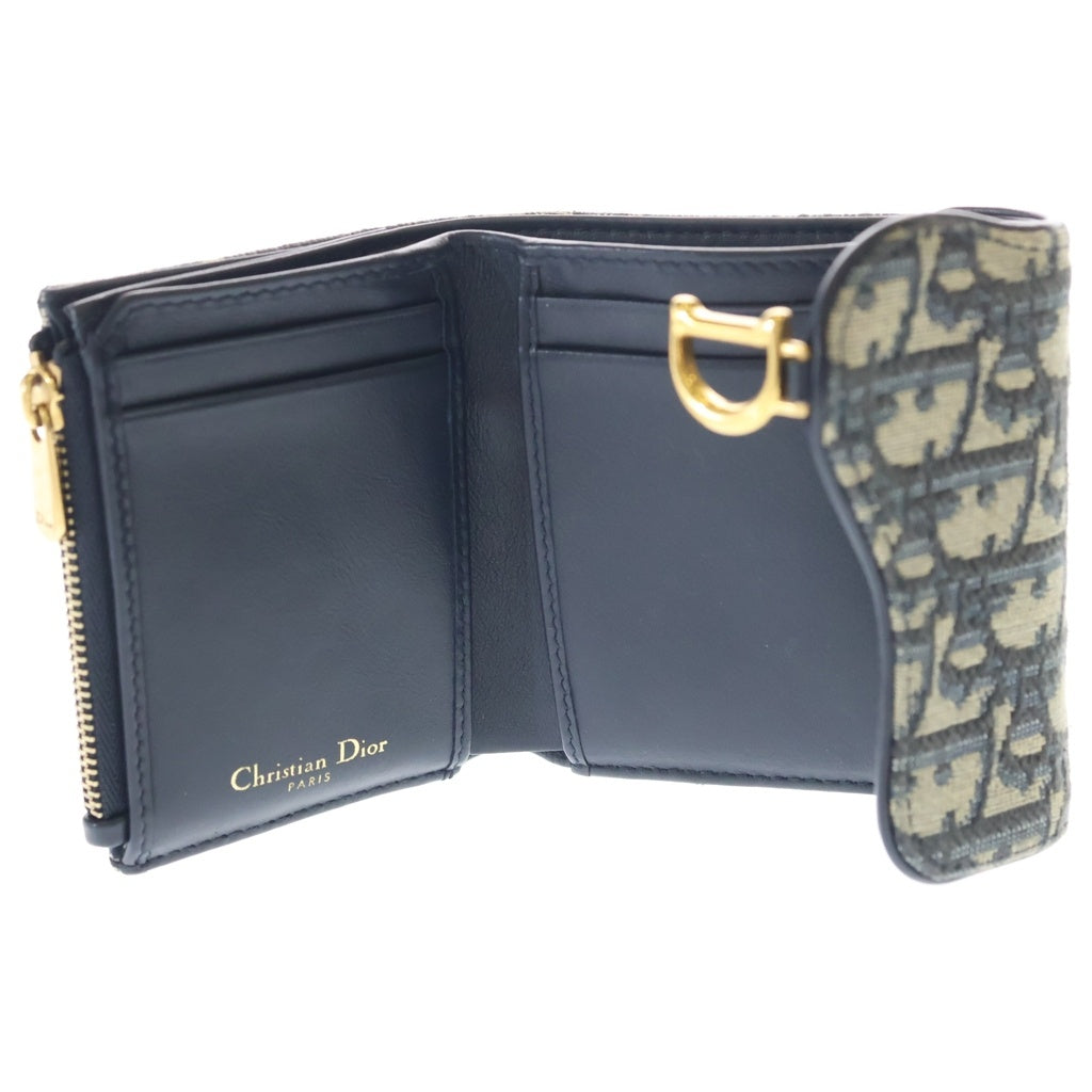 DIOR(ディオール) Saddle Lotus サドル ロータス オブリーク柄 三つ折り財布 ウォレット グレー S59192CTZQ M928 レディース