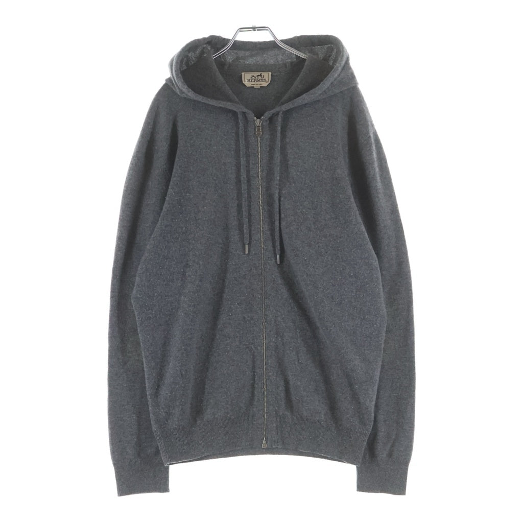 HERMES エルメス ウルトラソフト カシミヤ シェーヌダンクル ジップアップ パーカー グレー HERMES(エルメス) ウルトラソフト カシミヤ シェーヌダンクル ジップ
