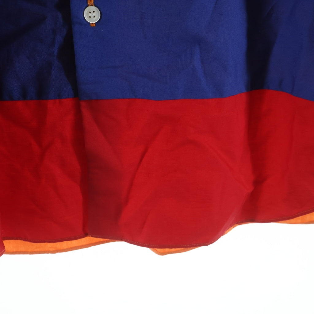 COMME des GARCONS HOMME DEUX(コムデギャルソン オムドゥ) 23SS ボーダーパネル切替半袖シャツ マルチカラー DK-B054