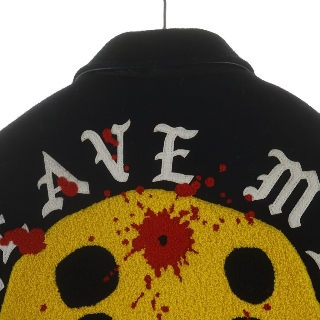 SAINT MICHAEL(セントマイケル) CP_VARSITY JAT スマイル刺繍スタジアムジャケット ブラック SM-YS1-0000-C08