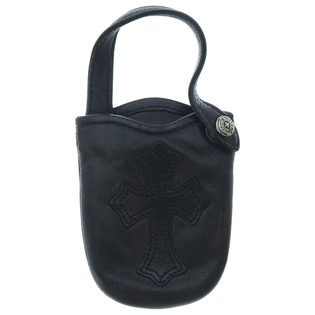 CHROME HEARTS(クロムハーツ) PHONE POUCH V1 クロスパッチ レザー携帯ケース ブラック