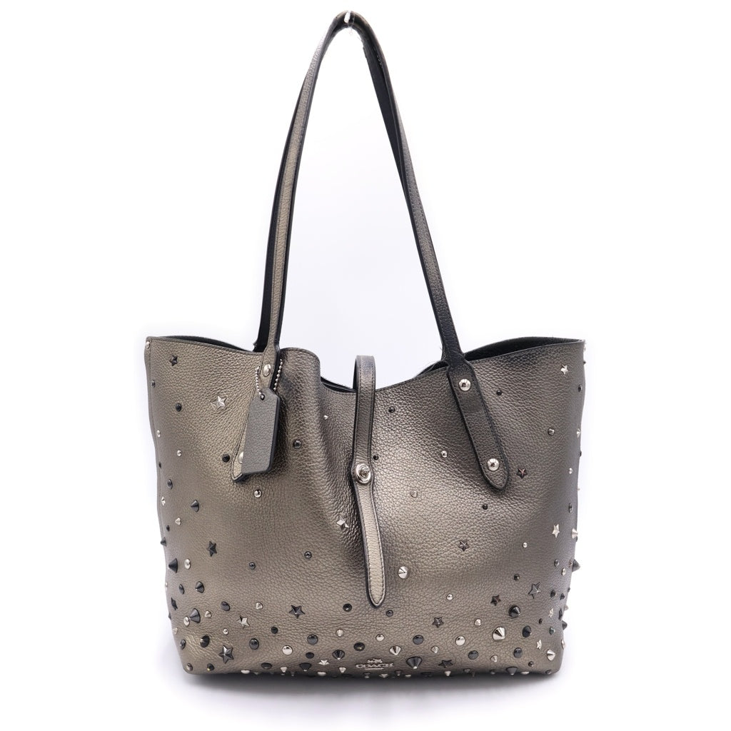 COACH(コーチ) スタースタッズ レザーハンドトートバッグ シルバー 59504 レディース
