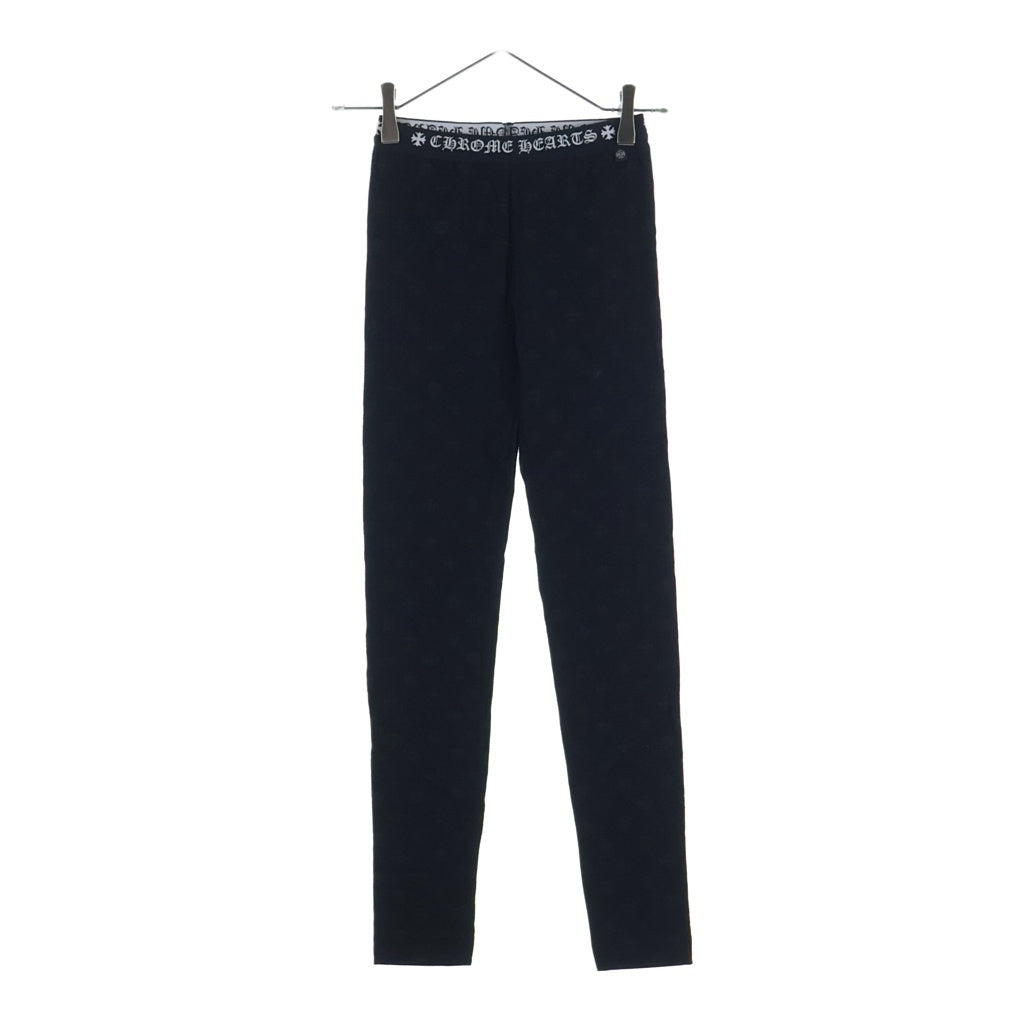 CHROME HEARTS(クロムハーツ) マルチロゴ 総柄 ホースシュープリント レギンスロングパンツ レディーズ ブラック レディース