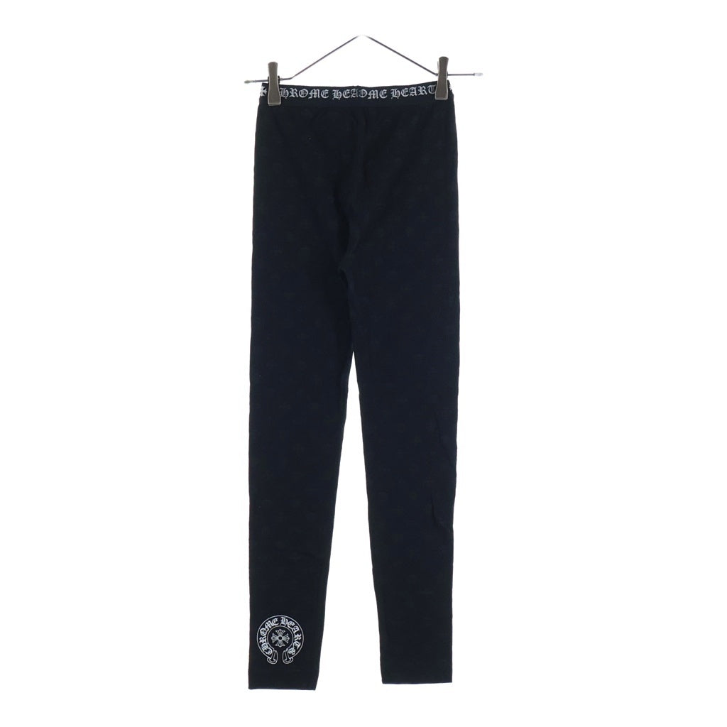 CHROME HEARTS(クロムハーツ) マルチロゴ 総柄 ホースシュープリント レギンスロングパンツ レディーズ ブラック レディース
