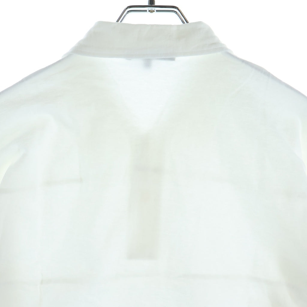 COMME des GARCONS HOMME(コムデギャルソンオム) 08SS 素材切替デザイン 長袖ポロシャツ ホワイト HA-T015