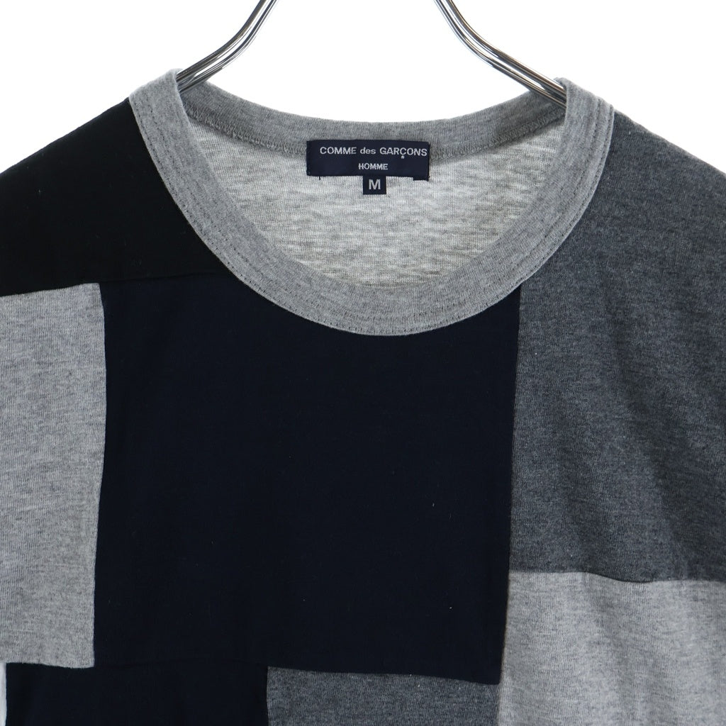 COMME des GARCONS HOMME(コムデギャルソンオム) 09AW パッチワークデザイン クルーネック長袖Tシャツカットソー グレー HD-T109