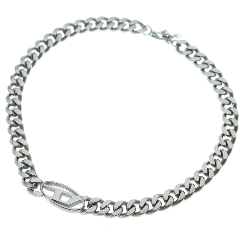 DIESEL(ディーゼル) Dロゴプレート チェーンネックレス シルバー DX1433040