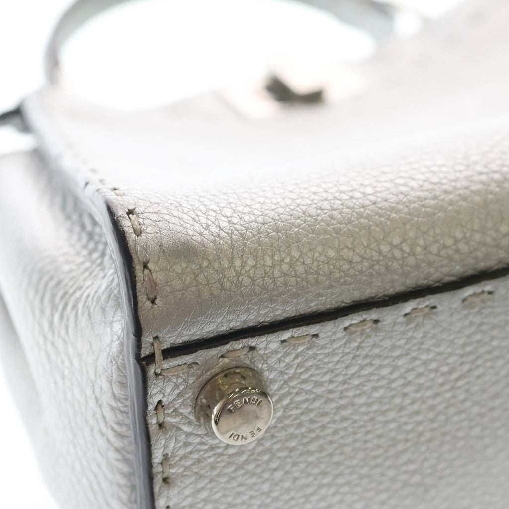 FENDI(フェンディ) ピーカブー セレリア 2WAY ショルダーバッグ ハンドバッグ シルバー 8BN244 レディース