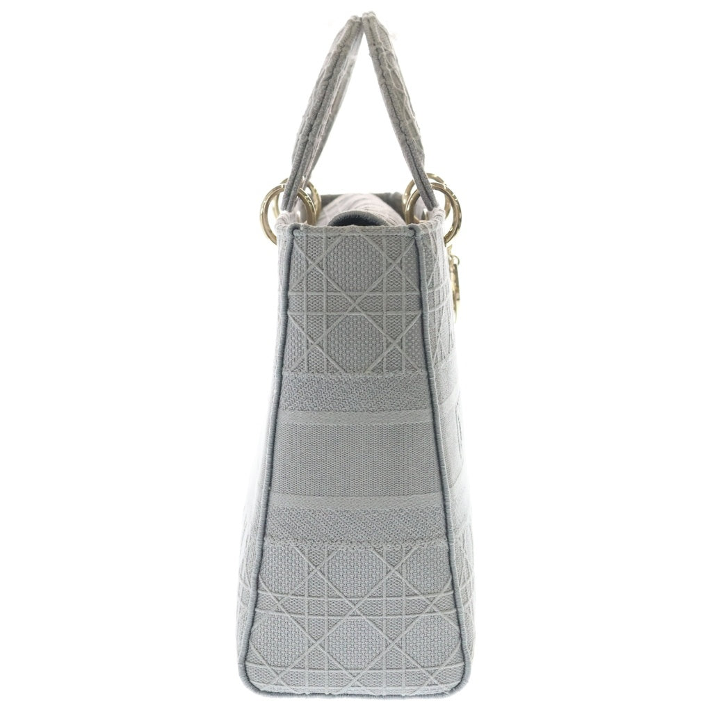 Christian Dior(クリスチャンディオール) D-Lite カナージュ エンブロイダリー キャンバス 2WAY サッチェルバッグ グレー レディース
