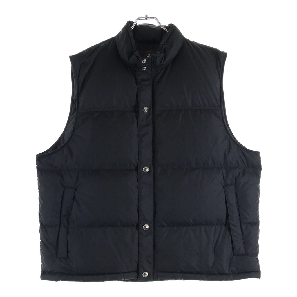 CHROME HEARTS(クロムハーツ) STIFF VEST スティッフ CHプラス総柄クロスボールボタン ジップアップナイロンダウンベスト ブラック
