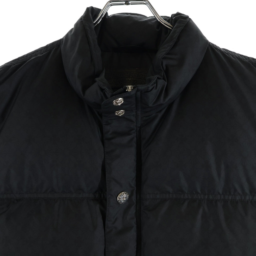 CHROME HEARTS(クロムハーツ) STIFF VEST スティッフ CHプラス総柄クロスボールボタン ジップアップナイロンダウンベスト ブラック