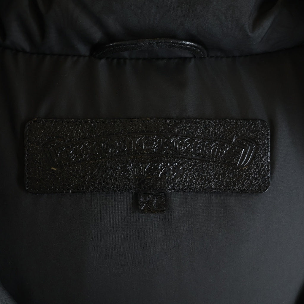 CHROME HEARTS(クロムハーツ) STIFF VEST スティッフ CHプラス総柄クロスボールボタン ジップアップナイロンダウンベスト ブラック