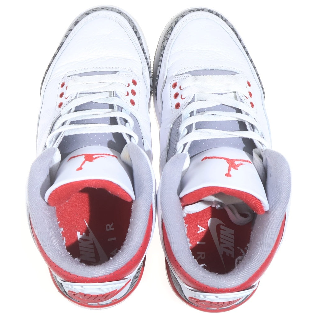 NIKE(ナイキ) AIR JORDAN 3 RETRO エアジョーダン 3 レトロ ファイヤーレッド ハイカットスニーカー ホワイト/レッド US7/25cm DN3707-160