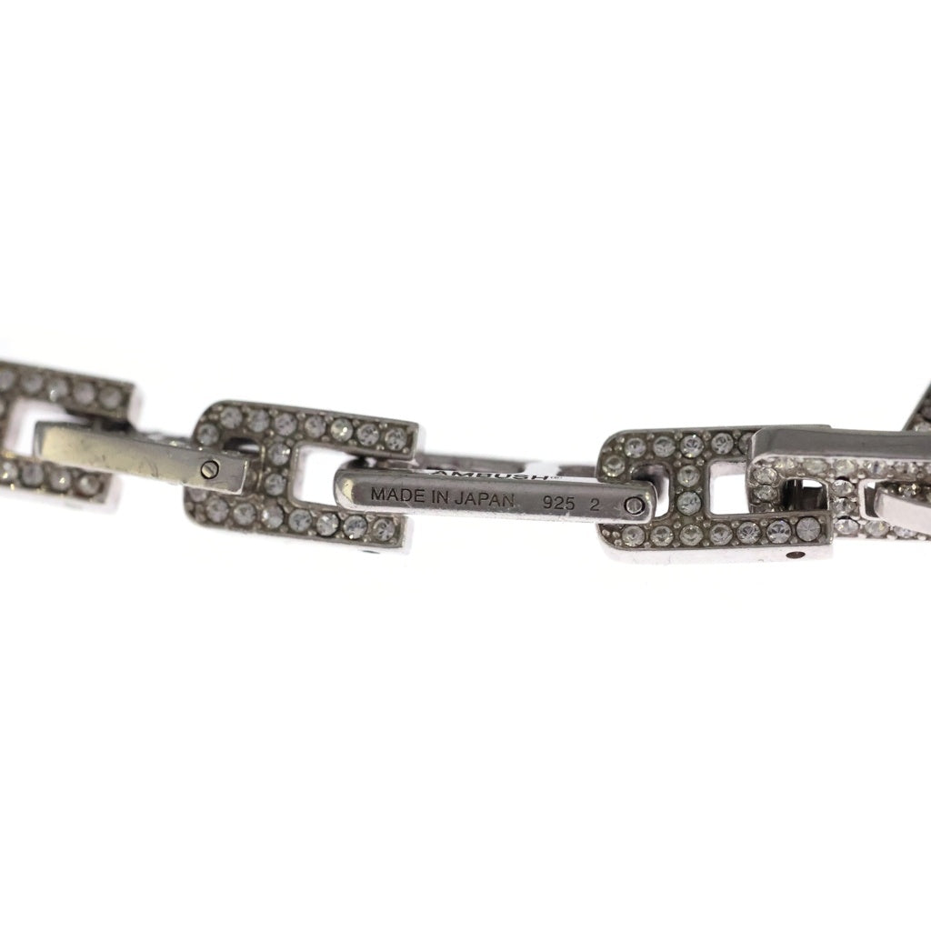 AMBUSH(アンブッシュ) PAVE A CHAIN BRACELET ラインストーン ブレスレット シルバー