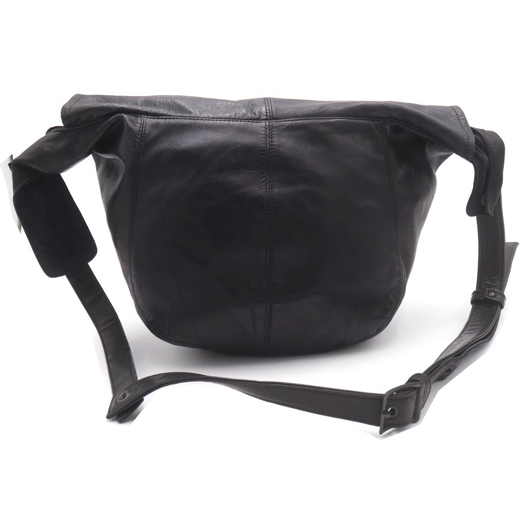 Yohji Yamamoto POUR HOMME(ヨウジヤマモト プールオム) ホースレザー クロスボディショルダーバッグ ブラック HZ-I02-772 レディース