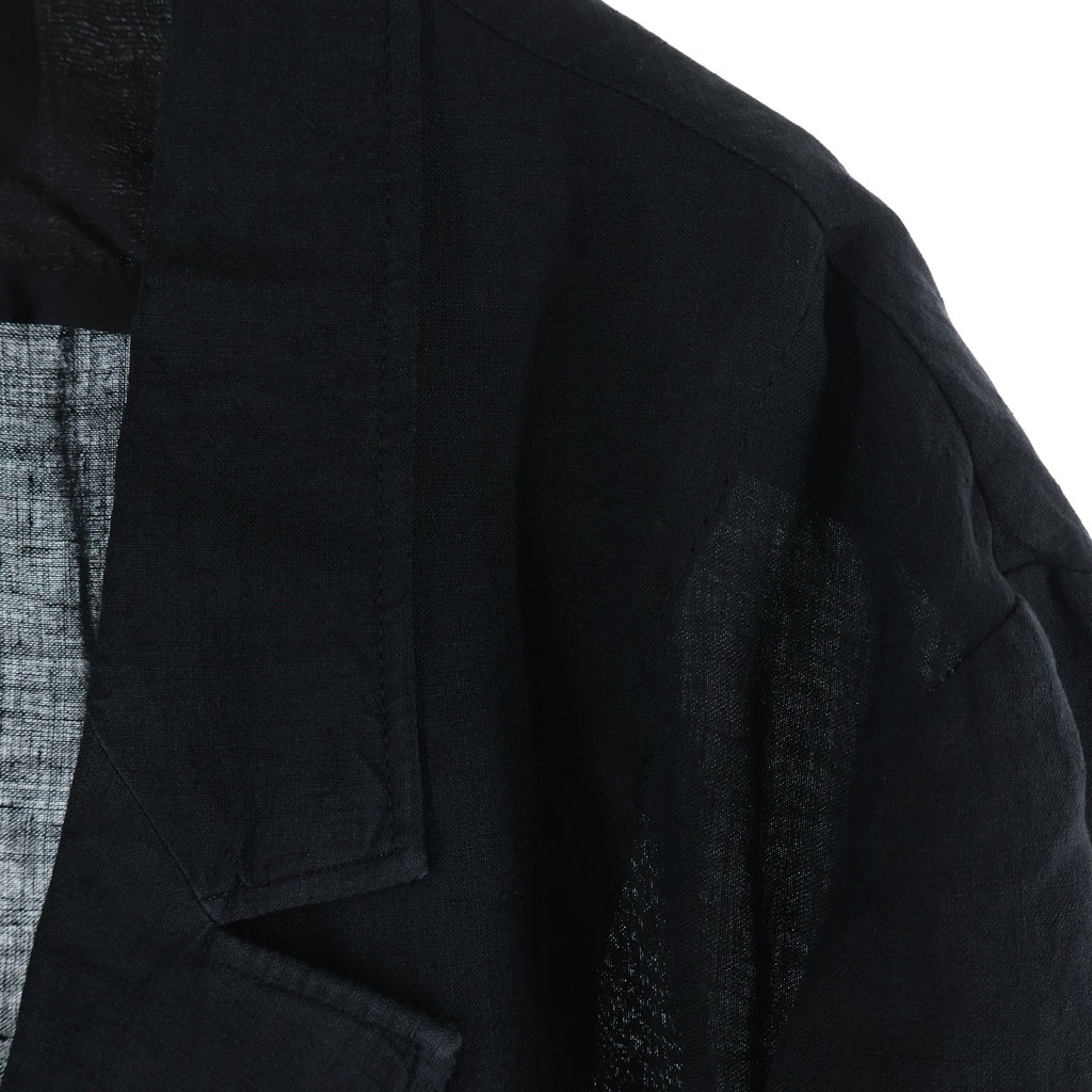 Yohji Yamamoto POUR HOMME(ヨウジヤマモト プールオム) 21SS LINEN ddw PRINT SINGLE JACKET リネンプリント シングルテーラードジャケット ブラック HD-J13-303