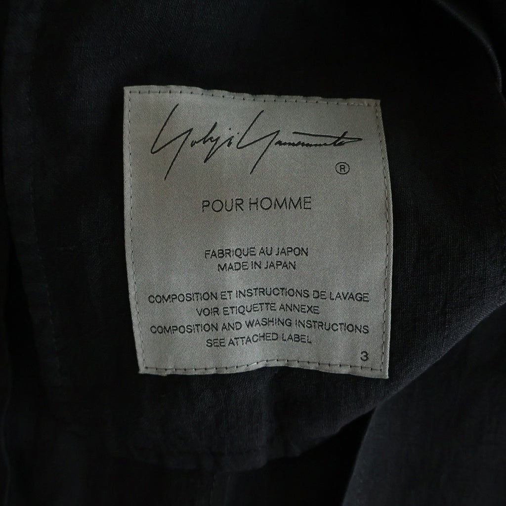 Yohji Yamamoto POUR HOMME(ヨウジヤマモト プールオム) 21SS LINEN ddw PRINT SINGLE JACKET リネンプリント シングルテーラードジャケット ブラック HD-J13-303