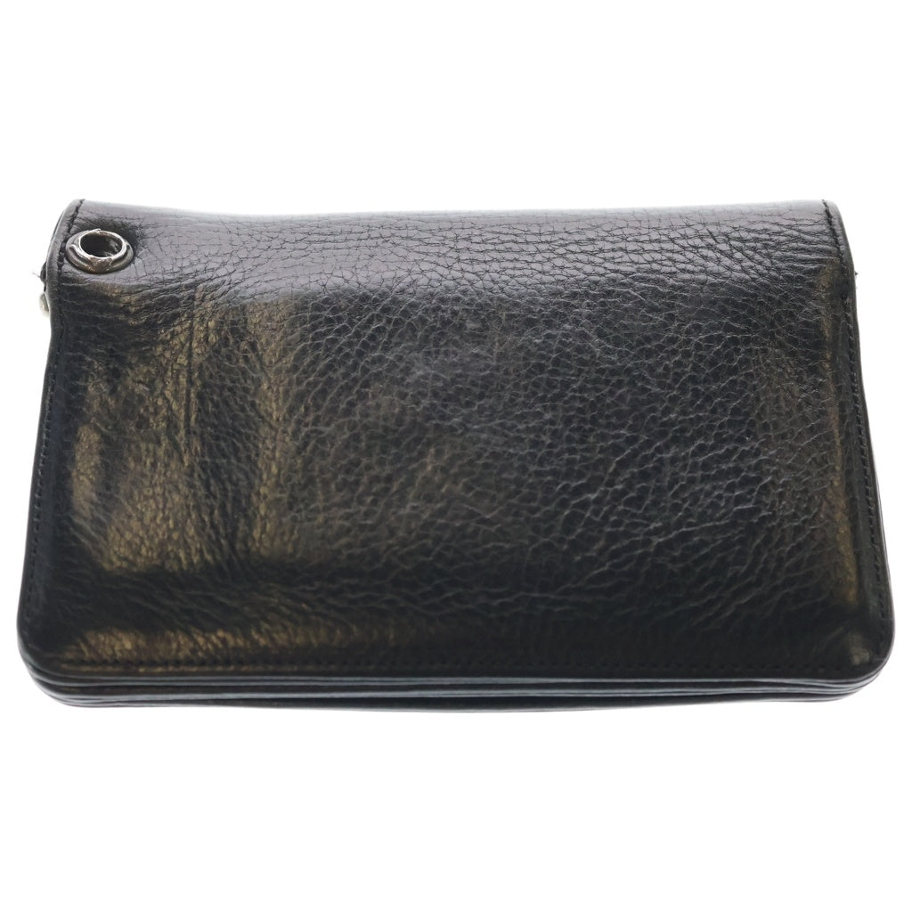 CHROME HEARTS(クロムハーツ) 2ZIP 2ジップ クロスボールボタンレザーウォレット 財布 ブラック