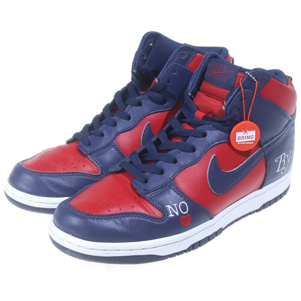 NIKE SB(ナイキエスビー) ×SUPREME DUNK HIGH BY ANY MEANS DN3741-600 シュプリーム ダンク バイ エニィ ビーンズ ハイカットスニーカー レッド/ネイビー US9.5/27.5cm