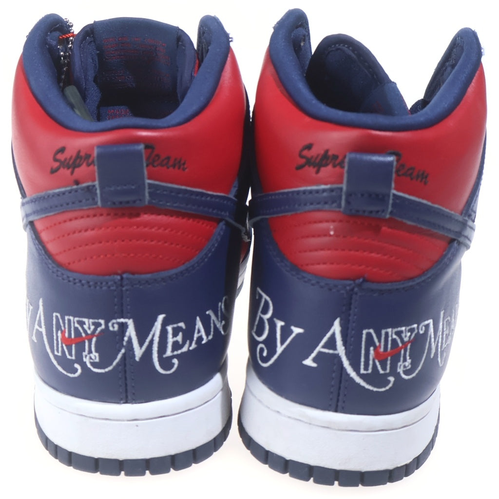 NIKE SB(ナイキエスビー) ×SUPREME DUNK HIGH BY ANY MEANS DN3741-600 シュプリーム ダンク バイ エニィ ビーンズ ハイカットスニーカー レッド/ネイビー US9.5/27.5cm