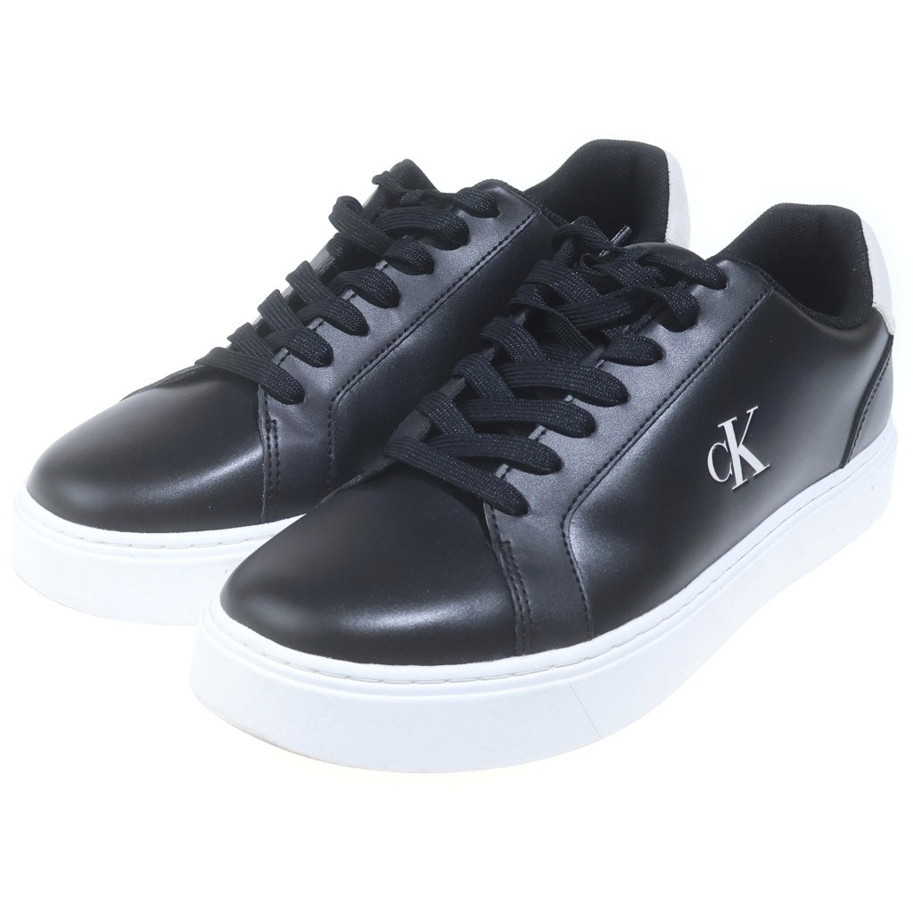 Calvin Klein(カルバンクライン) ロゴ型押し クラシックレザーコート ローカットスニーカー US9/26.5cm ブラック YM01435 YM01435 箱