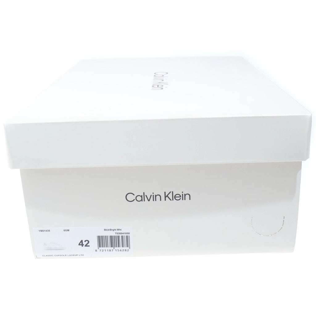 Calvin Klein(カルバンクライン) ロゴ型押し クラシックレザーコート ローカットスニーカー US9/26.5cm ブラック YM01435 YM01435 箱