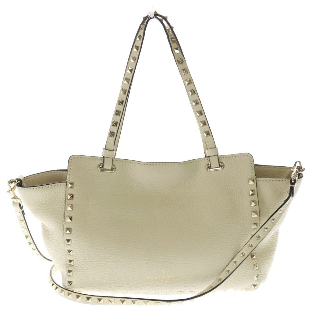 Valentino Giuliattini(ヴァレンチノ ジュリアティー二) ロックスター ロックスタッズ レザーショルダーバッグ ゴールド金具 ホワイト レディース