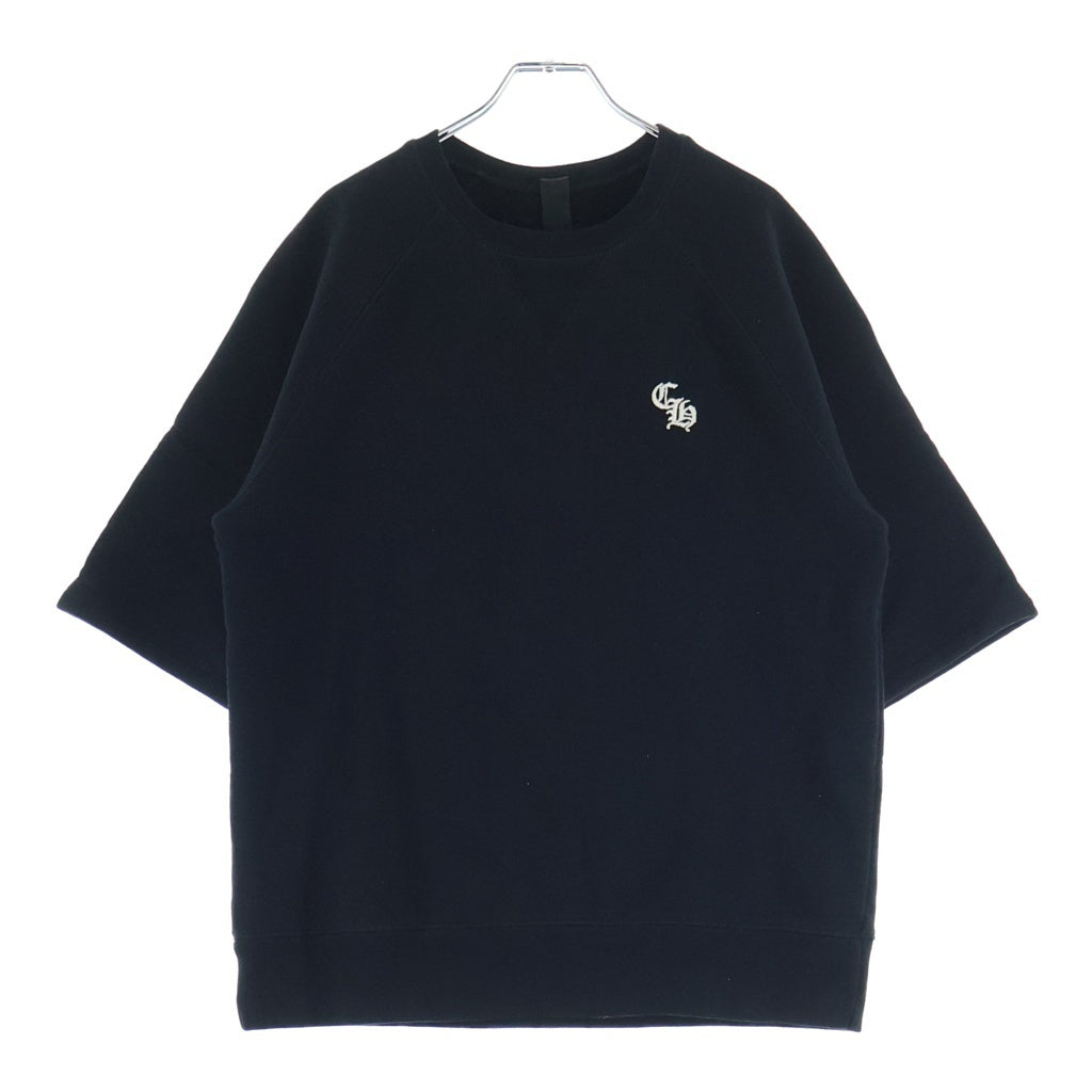 CHROME HEARTS クロムハーツ Y NOT SLO RIDE 胸CHロゴ刺繍 クルーネック半袖スウェットTシャツ ブラック CHROME HEARTS(クロムハーツ) Y NOT SLO RIDE 胸CHロゴ刺繍 クルー