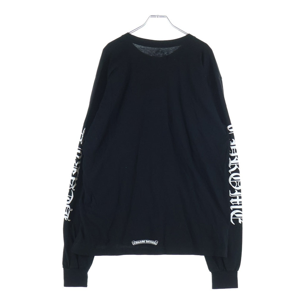 CHROME HEARTS(クロムハーツ) Neck Logo L/S T-Shirt ネックロゴクルーネック長袖Tシャツカットソー ブラック