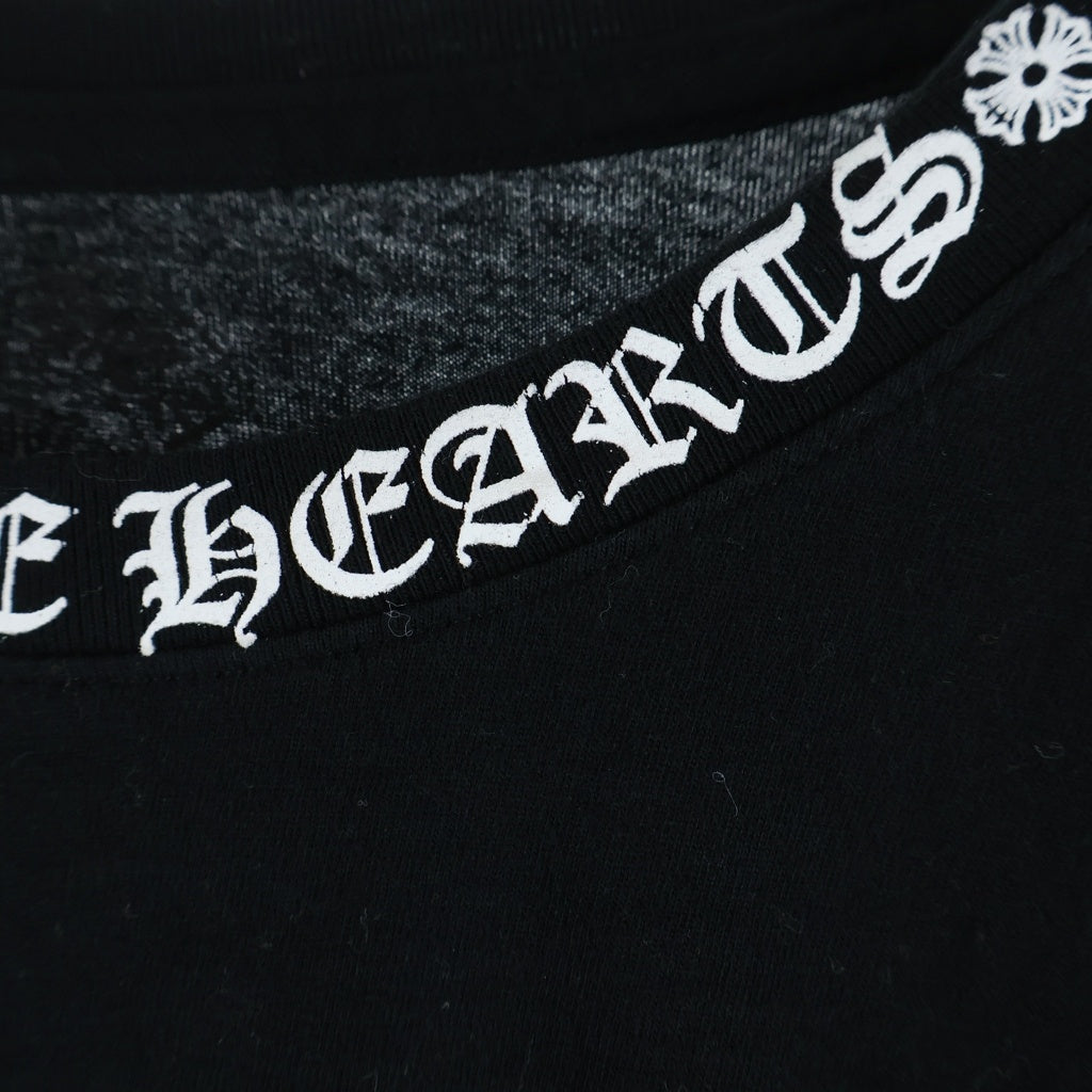 CHROME HEARTS(クロムハーツ) Neck Logo L/S T-Shirt ネックロゴクルーネック長袖Tシャツカットソー ブラック