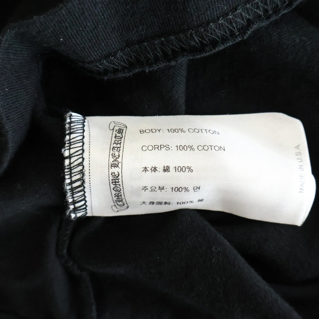 CHROME HEARTS(クロムハーツ) Neck Logo L/S T-Shirt ネックロゴクルーネック長袖Tシャツカットソー ブラック