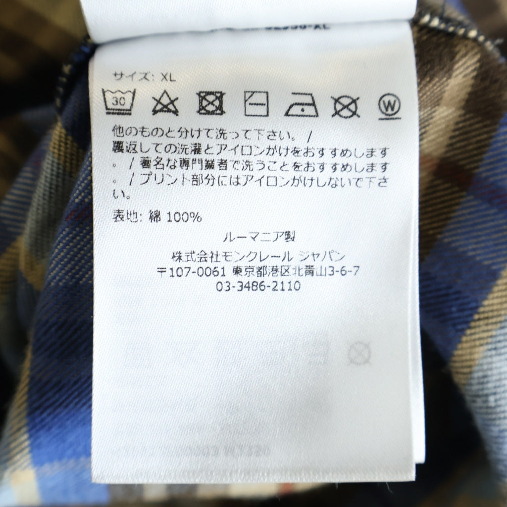 MONCLER(モンクレール) CAMICIA カミーチャ 胸ロゴプリント ボタンダウン長袖シャツ マルチカラー H20912F00003 M2359