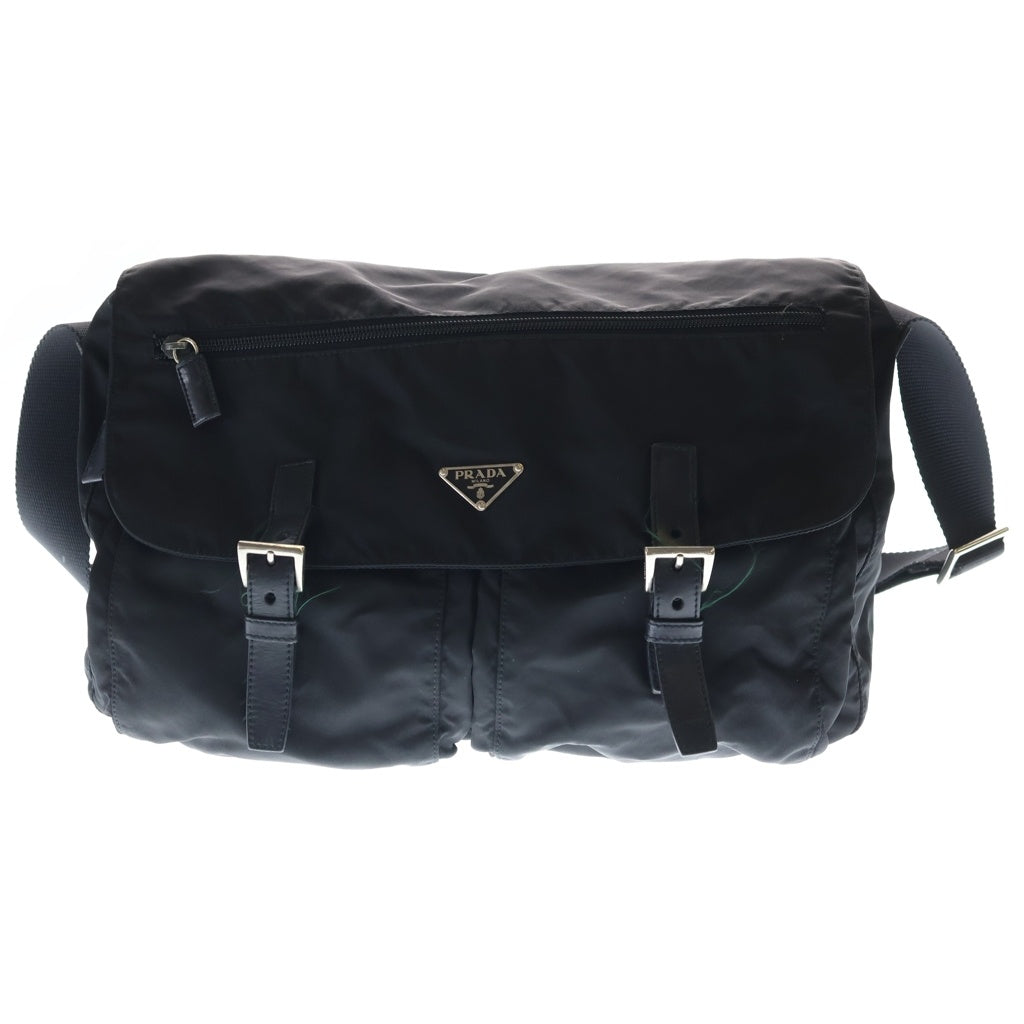 PRADA(プラダ) トライアングルロゴ ナイロンショルダーバッグ ブラック レディース