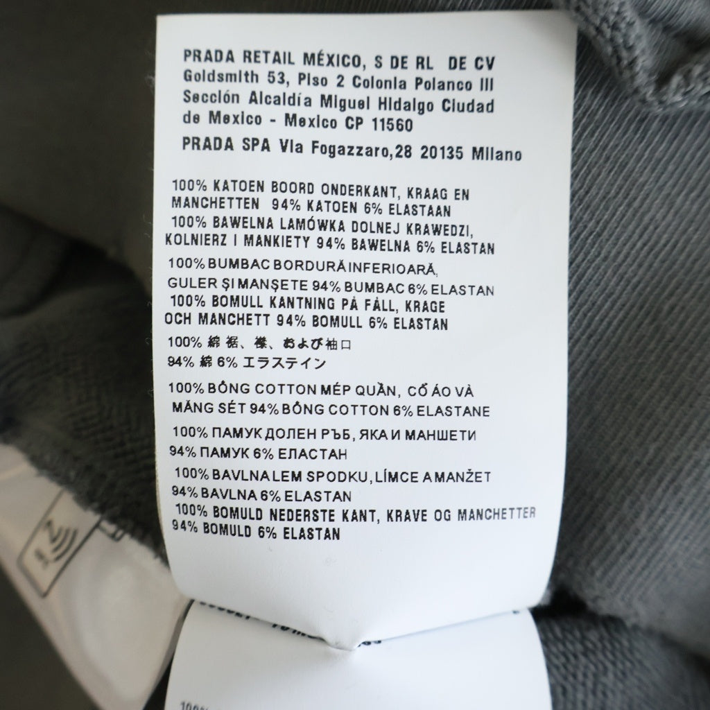 miumiu(ミュウミュウ) 23SS Cropped Sweatshirt ダメージ加工 クロップド クルーネックスウェットトレーナー グレー レディース MJL911