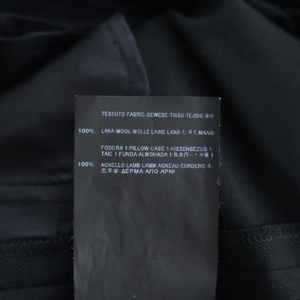 SAINT LAURENT PARIS(サンローランパリ) ラムレザー切り替えデザイン ウールスラックス ブラック