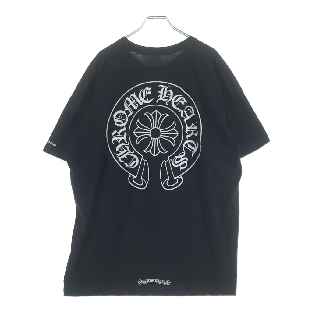 CHROME HEARTS(クロムハーツ) HORSESHOE S/S TEE BLACK ホースシュープリント クルーネック半袖Tシャツカットソー ブラック