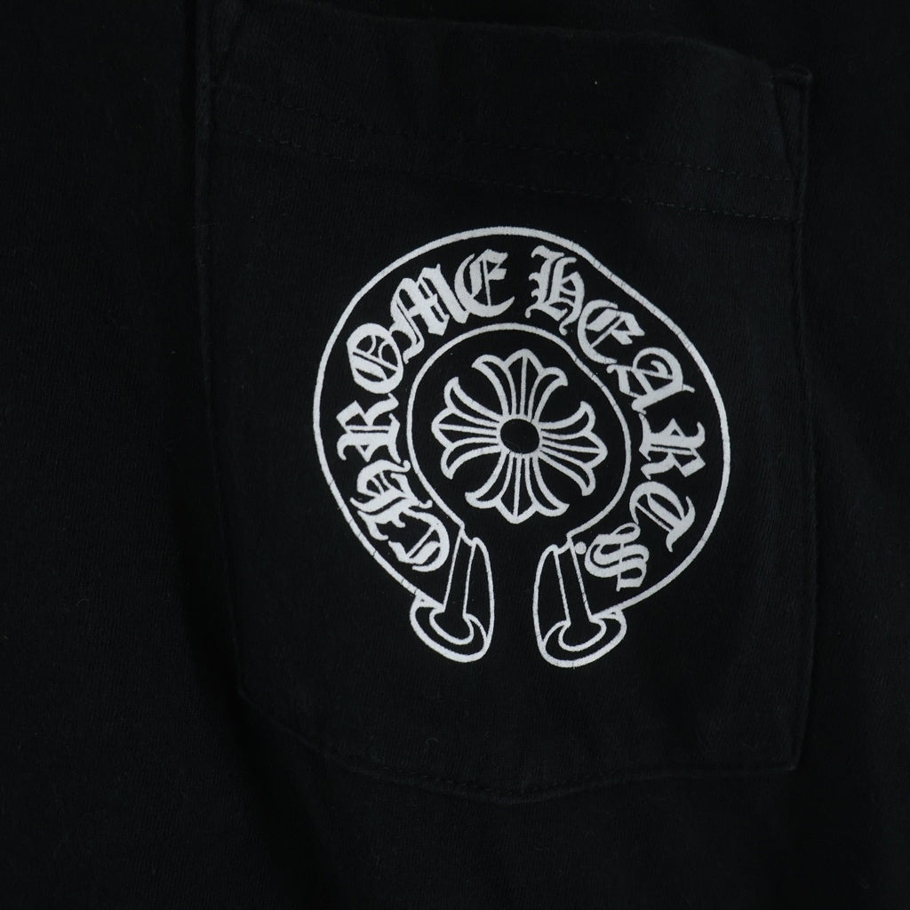 CHROME HEARTS(クロムハーツ) HORSESHOE S/S TEE BLACK ホースシュープリント クルーネック半袖Tシャツカットソー ブラック