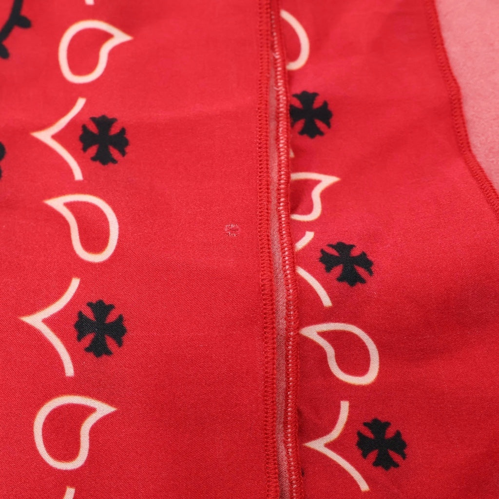 CHROME HEARTS(クロムハーツ) ペイズリー柄 CHプラスシルクバンダナ スカーフ レッド レディース