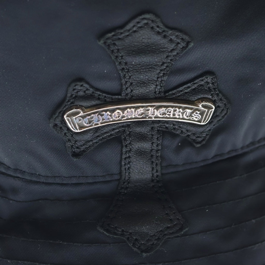 CHROME HEARTS(クロムハーツ) HAT U CHUM FBRC クロスパッチ付きナイロンバケットハット ブラック