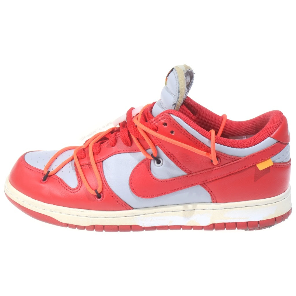 NIKE(ナイキ) ×OFF-WHITE DUNK LOW LTHR CT0856-600 オフホワイト ダンク ローカットスニーカー US10/28.0cm レッド/グレー