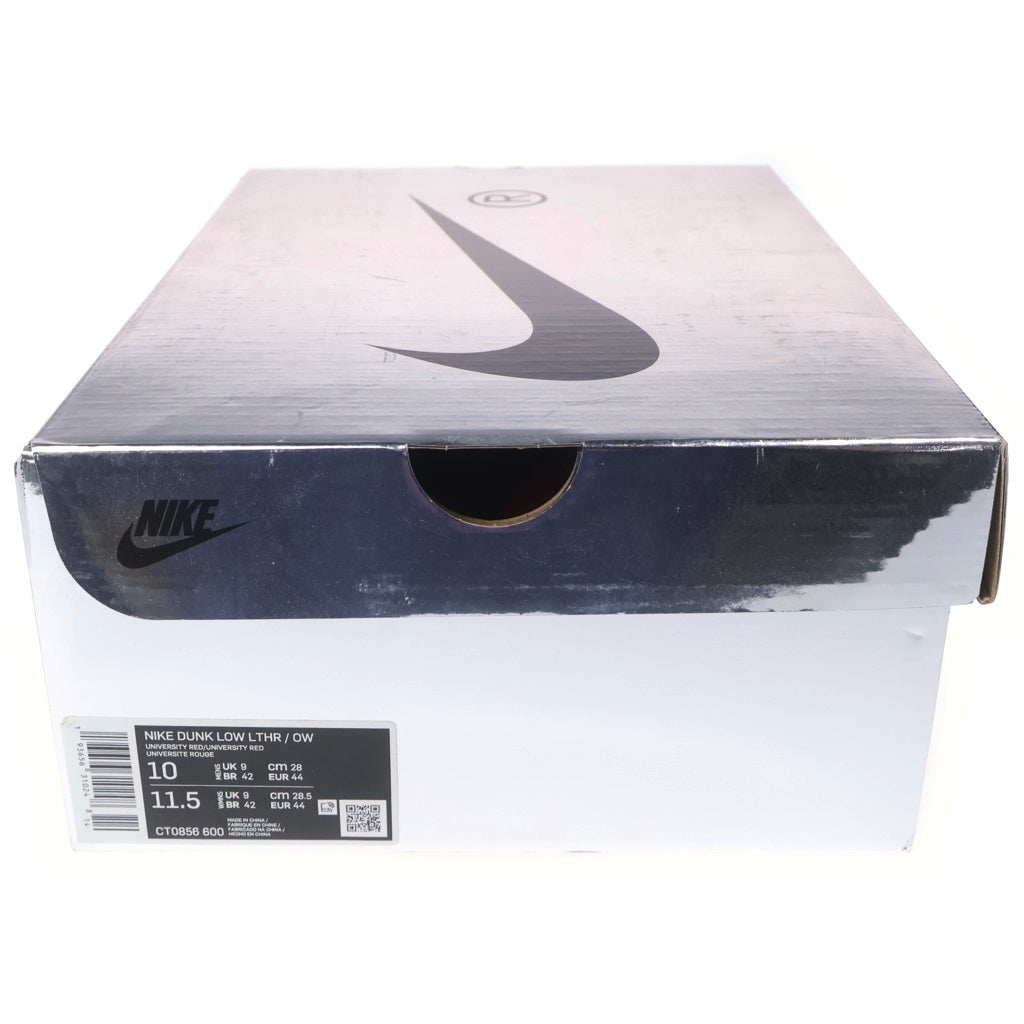 NIKE(ナイキ) ×OFF-WHITE DUNK LOW LTHR CT0856-600 オフホワイト ダンク ローカットスニーカー US10/28.0cm レッド/グレー